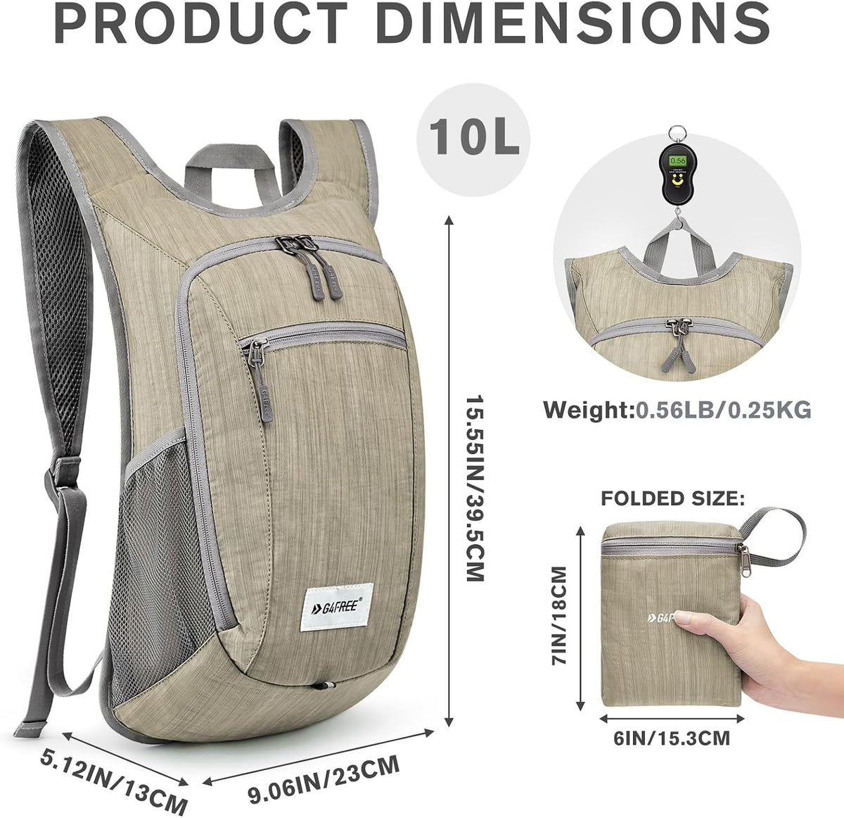 10L/15L Hiking Backpack Lightweight Packable Hiking Daypack Small Travel Outdoor Foldable Shoulder Bag