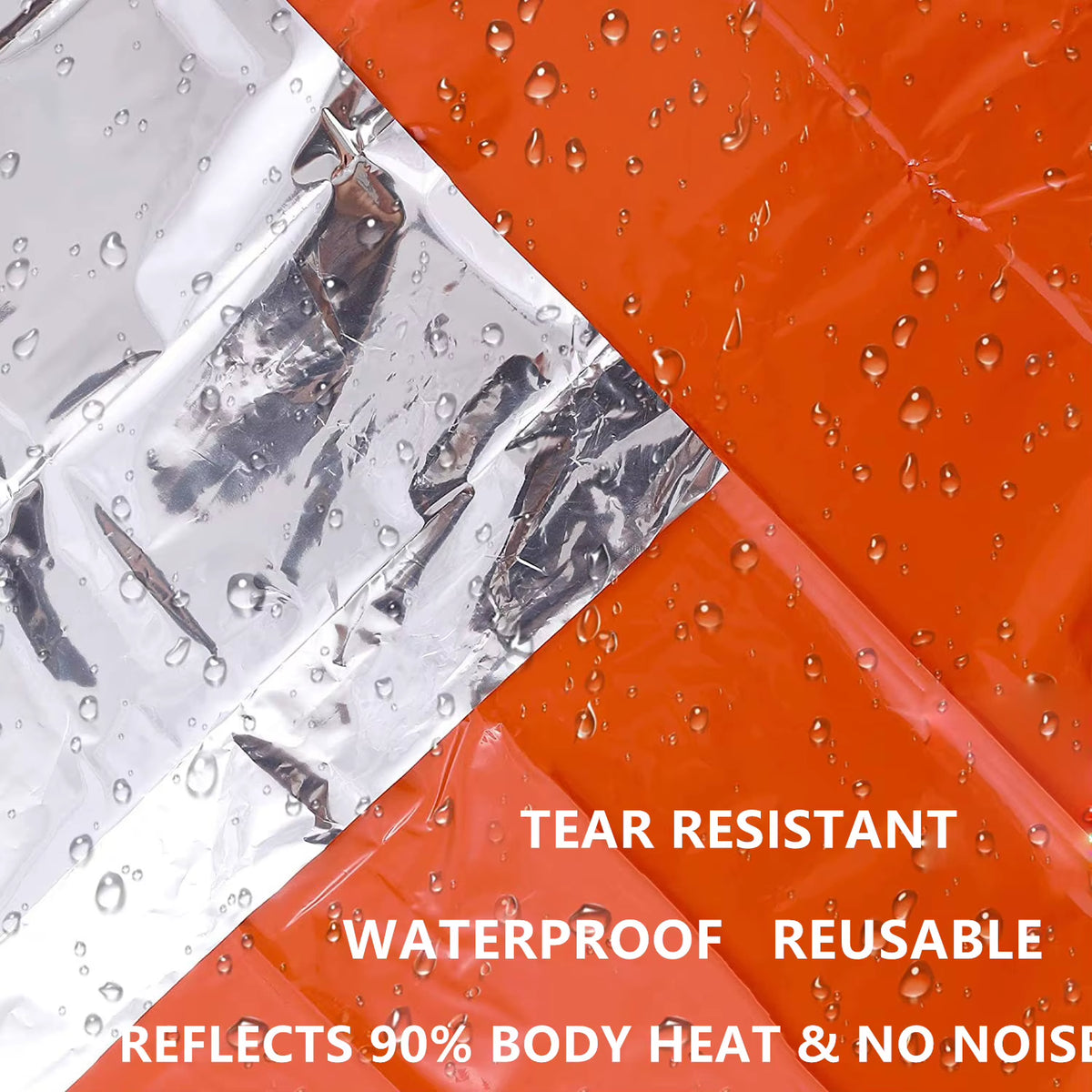 LIFE Poncho Emergency Survival Rain Poncho Thermal Survival Space Blanket Raincoat Heat Reflective Waterproof for Camping Hiking