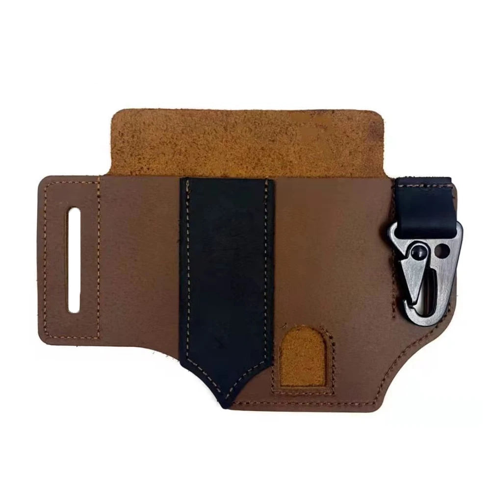 1Pc Tactical Multi-Tool Belt Leather Case Outdoor Camping Hunting Waist Bag Portable Storage Bag Outdoor Tool Outdoor Tool Kit