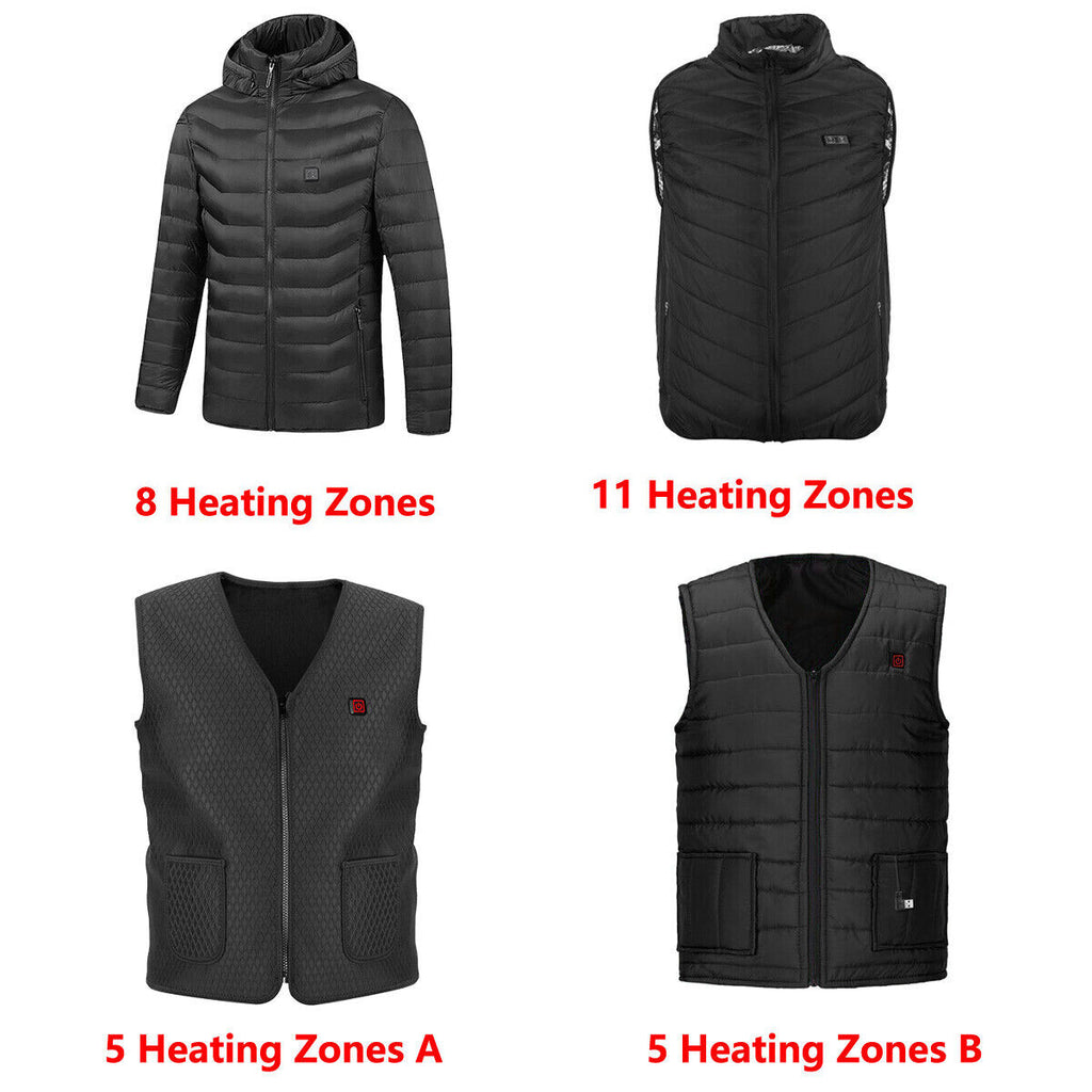 Heated Jacket Vest Mobile Battery Pack Electric Heating Coat for Skiing Hiking