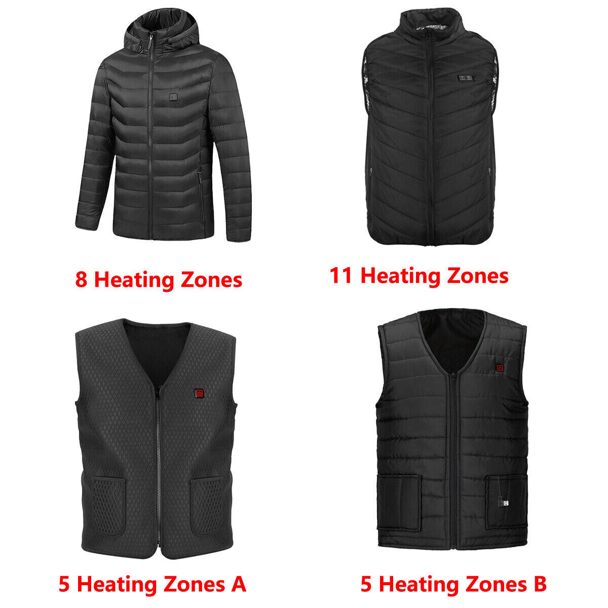 Heated Jacket Vest Mobile Battery Pack Electric Heating Coat for Skiing Hiking