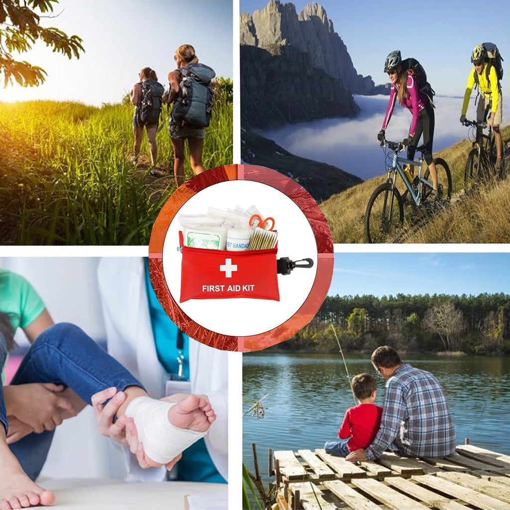 Small First Aid Kit -98 Piece First Aid Kit, Small Travel First Aid Kit Treat and Protect Most Injuries,Mini First Aid Kit Ready for Emergency at Home, Outdoors, Car, Camping, Workplace, Hiking.