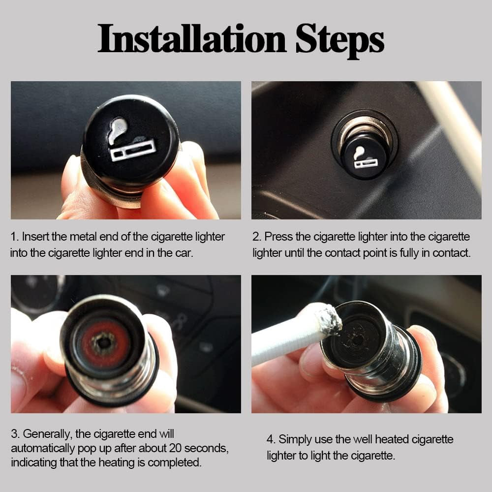 Car Cigarette Lighter, 12V Waterproof Pop-Out Car Lighter Plug