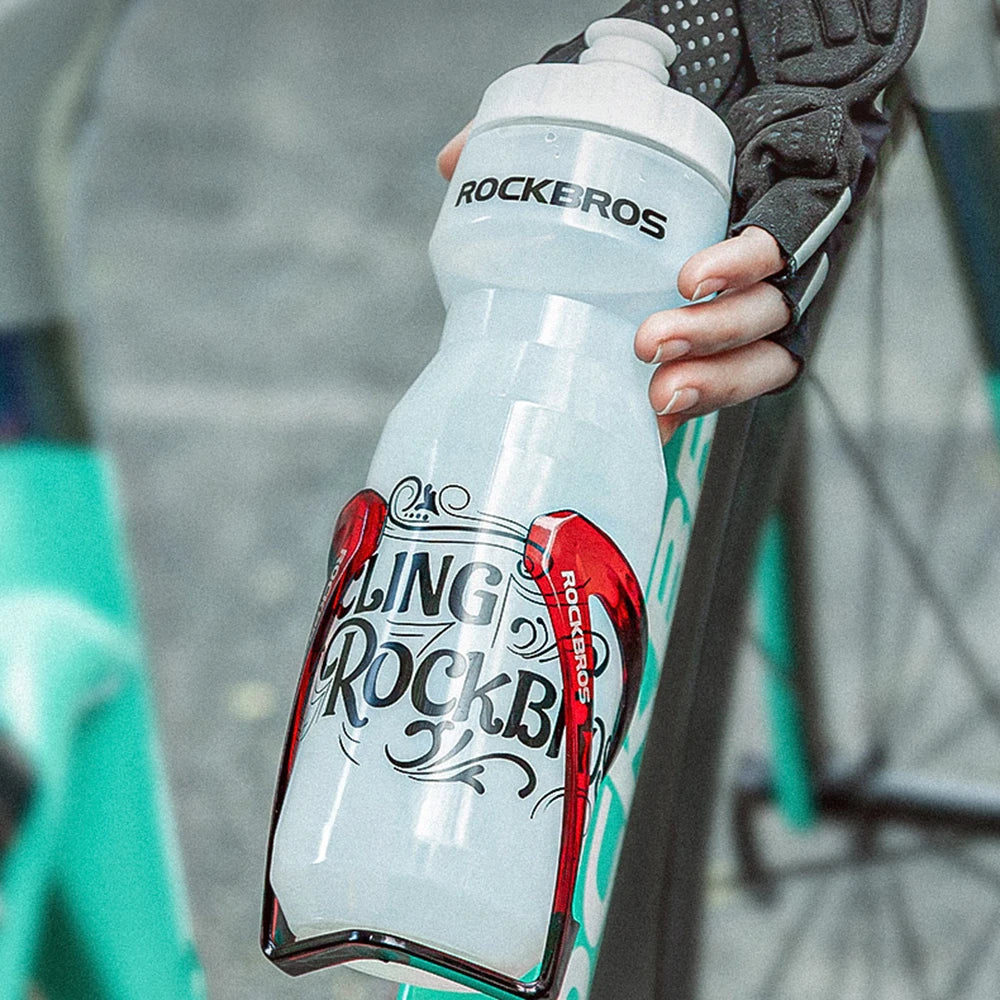 Cycling Water Bottle+Water Bottle Holder 2-Piece Set -750Ml Sports Water Bottle+Integrated Molded Water Bottle Holder