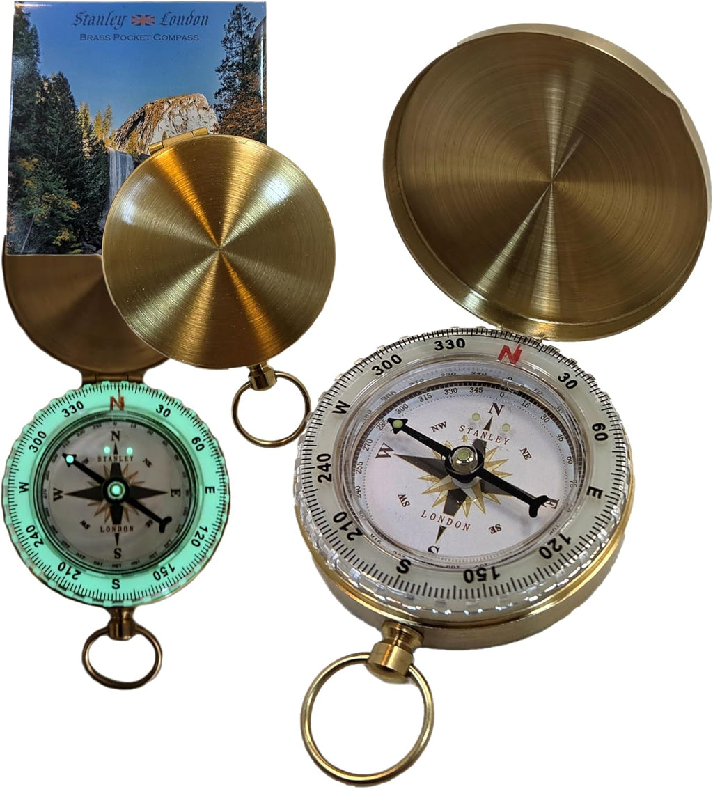 Glow in the Dark Brass Pocket Compass for Kids – Waterproof Navigation Tool for Camping, Hiking, Backpacking, Orienteering, Hunting, Survival Gear, Outdoor Safety & Adventure Gift