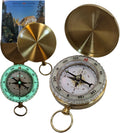 Glow in the Dark Brass Pocket Compass for Kids – Waterproof Navigation Tool for Camping, Hiking, Backpacking, Orienteering, Hunting, Survival Gear, Outdoor Safety & Adventure Gift