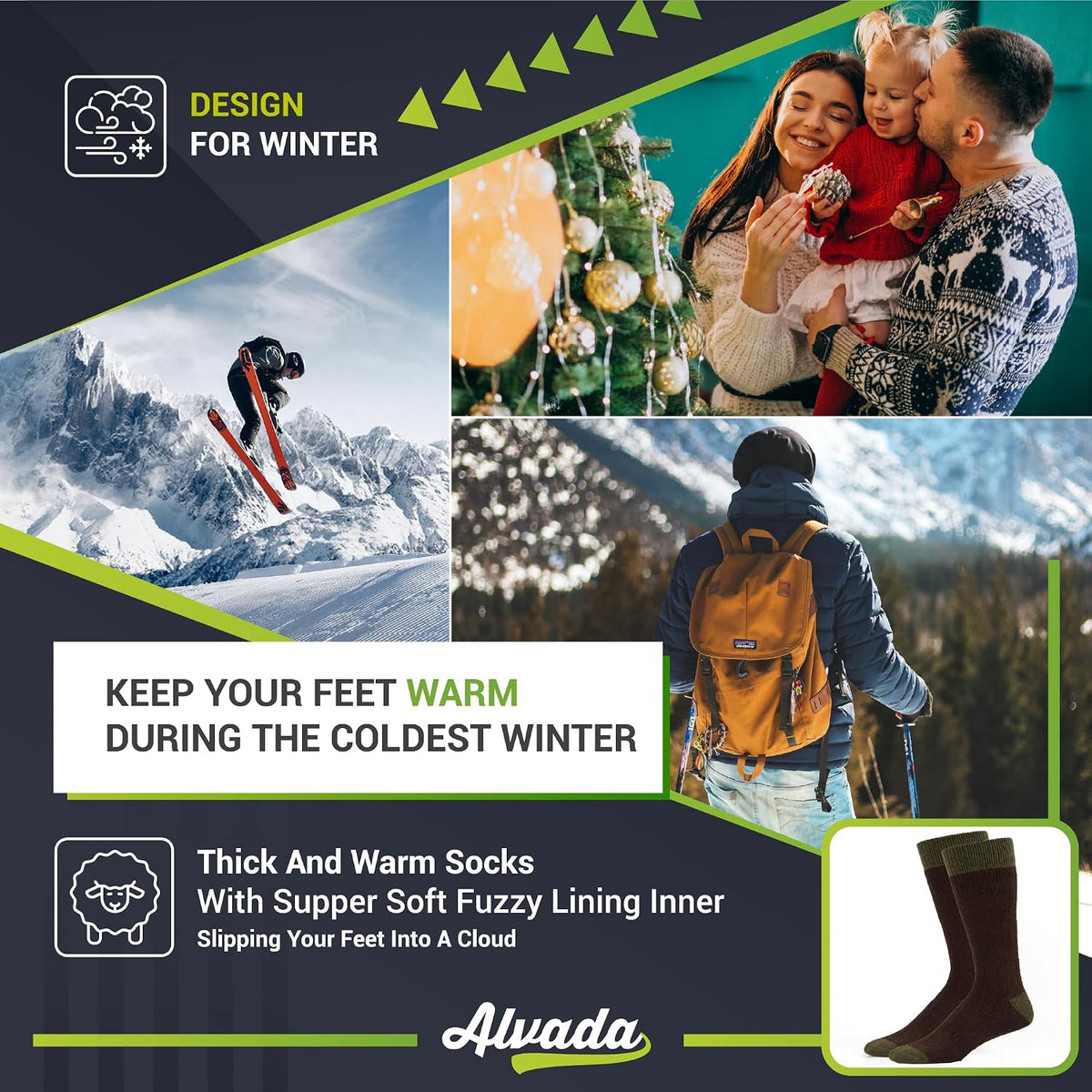 Warm Thermal Wool Socks for Winter Moisture Wicking and Breathable Cozy Boot Socks