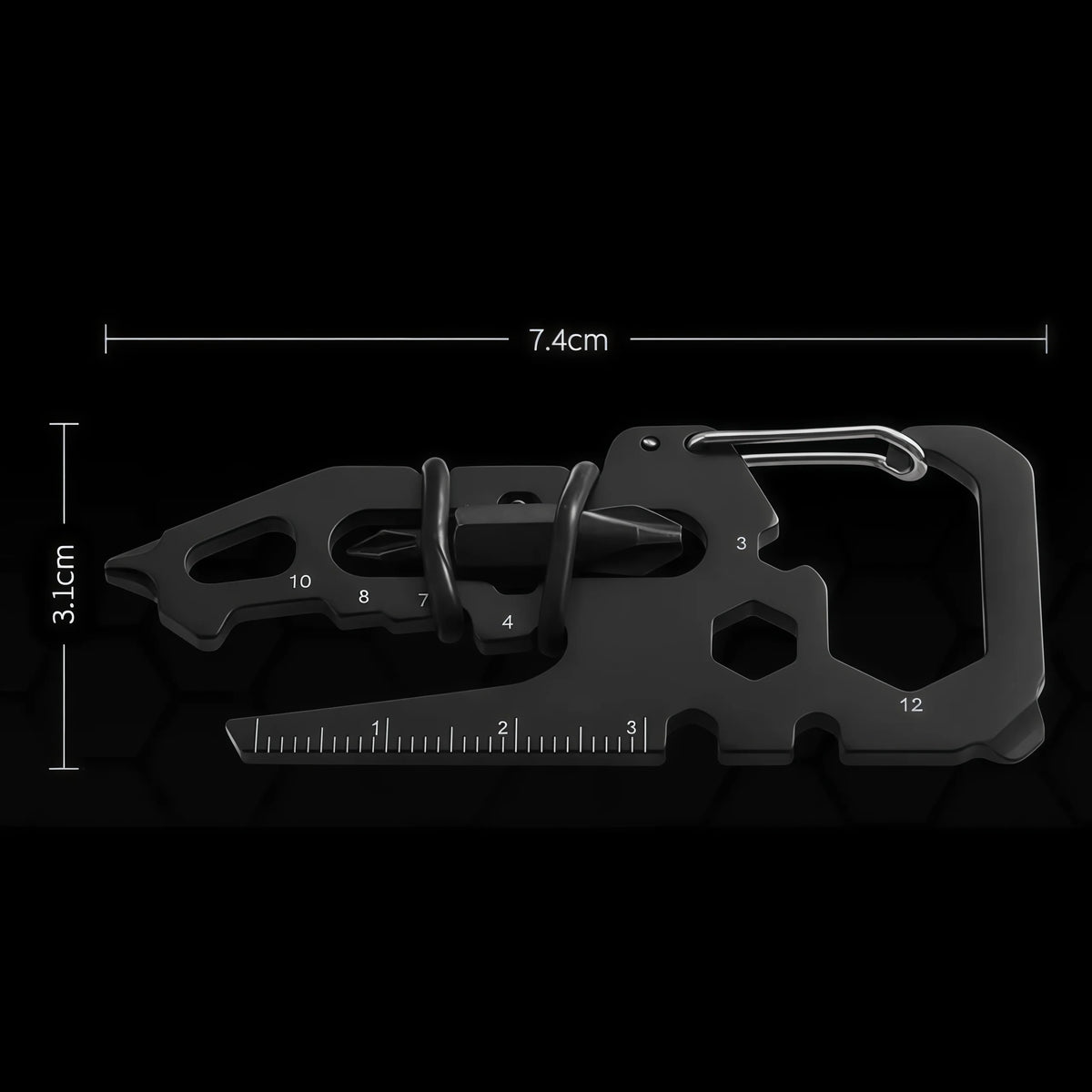 Multifunctional Stainless Steel Carabiner Keychain,Bottle Opener Multi-Tool Card,Portable Outdoor Tool for Camping Climbing EDC
