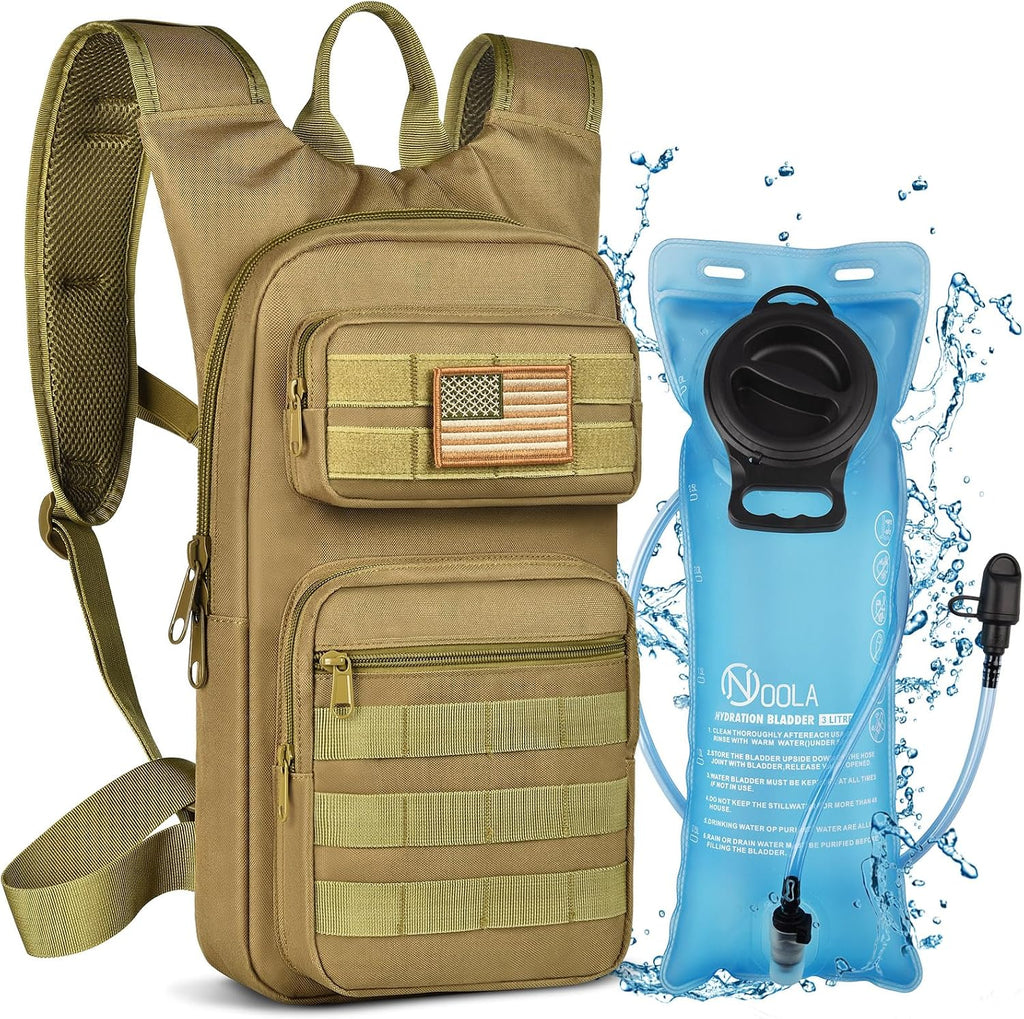 Hydration Backpack with 3L Water Bladder, Tactical Pack for Hiking