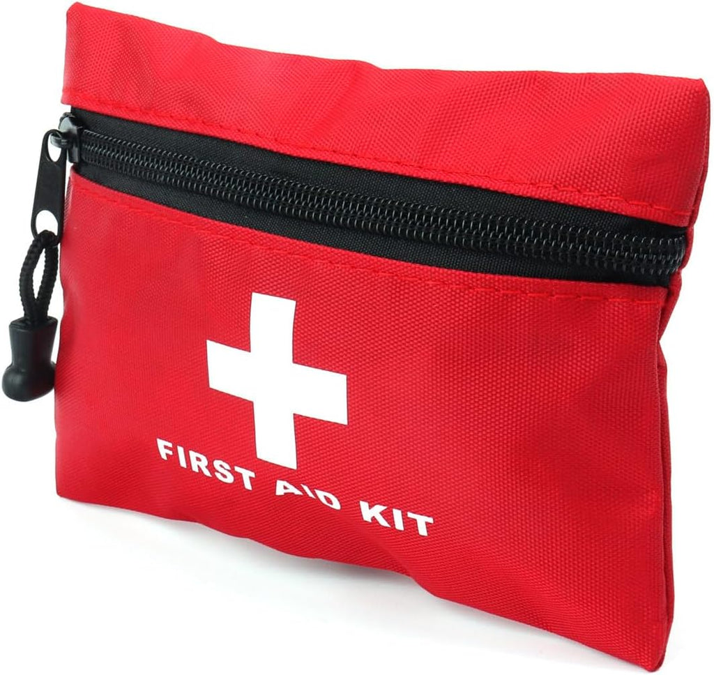 Red First Aid Bag Empty First Aid Kit Empty Waterproof First Aid Pouch Small Mini for First Aid Kits Pack Emergency Hiking Backpacking Camping Travel Car Cycling (Red, 6X4.3Inch)