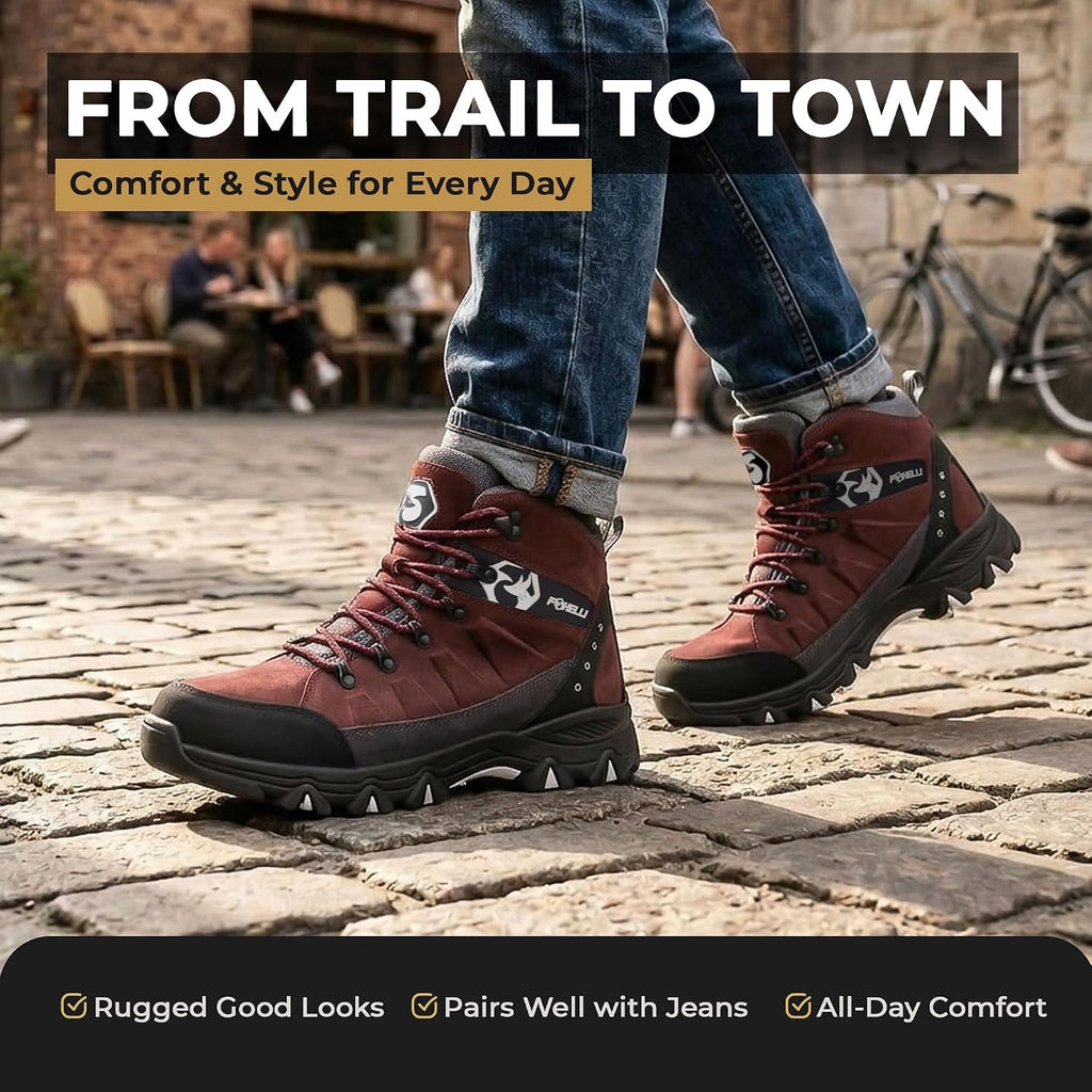 Men’S Hiking Boots – Waterproof Breathable & Lightweight Suede Leather Hiking Boots for Men