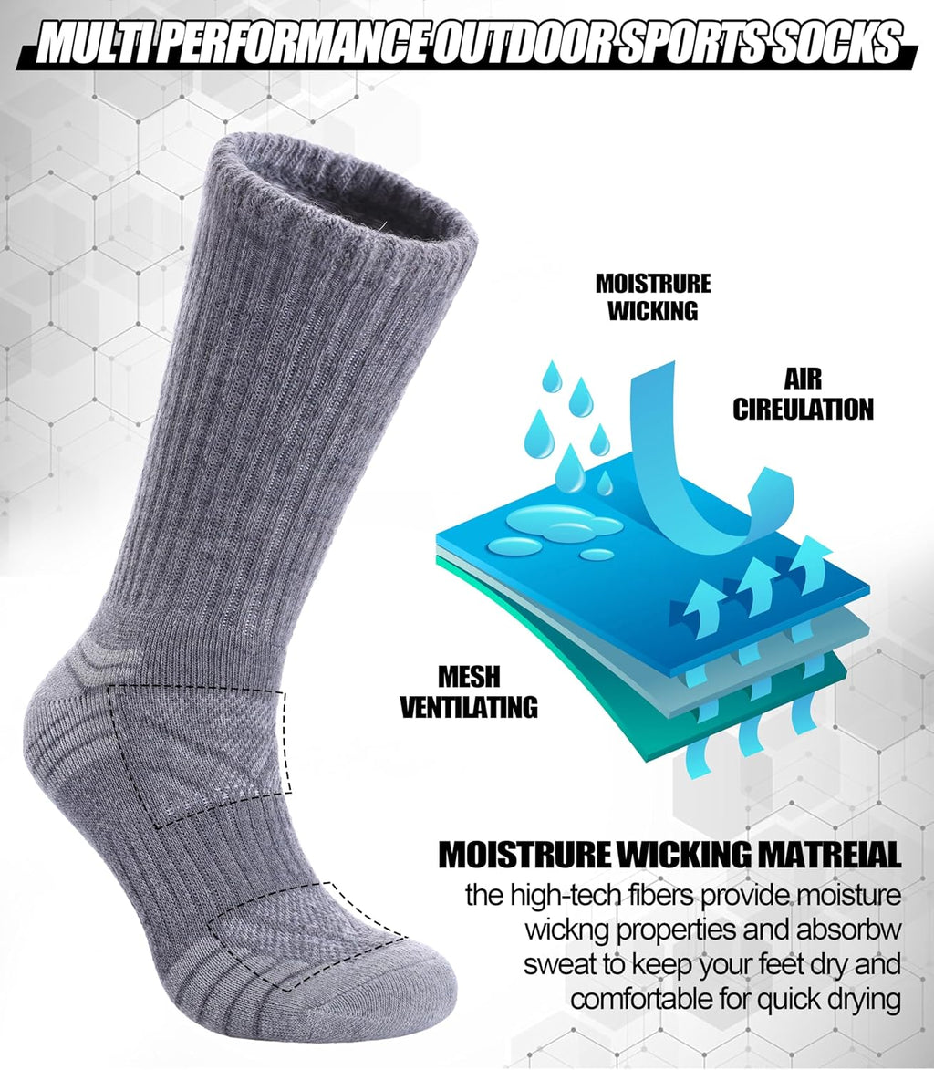 Women's Merino Wool Thermal Crew Socks for Hiking and Running