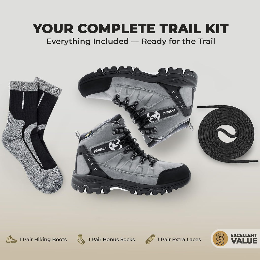 Men’S Hiking Boots – Waterproof Breathable & Lightweight Suede Leather Hiking Boots for Men