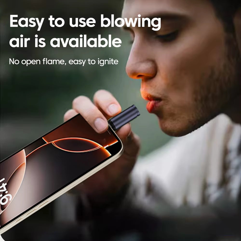 Type C Mini Cigarette Lighter Windproof Cigarette Lighter Outdoor Blowing Cigarette Lighter Adapter USB-C Cigarette Lighter