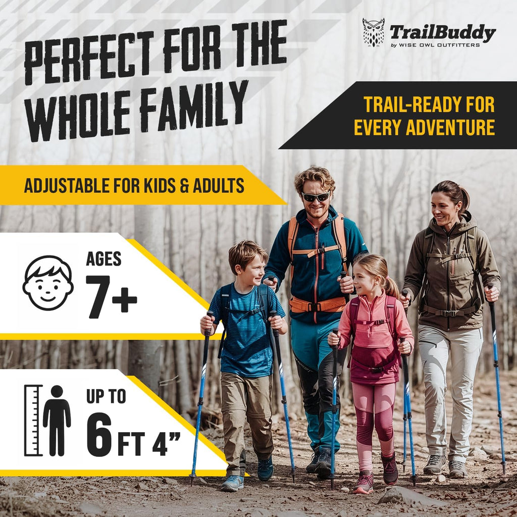 Trekking Poles – Lightweight 7075 Aluminum Hiking Poles for Women, Men & Seniors – Collapsible Walking Sticks for Travel, Trails & Balance
