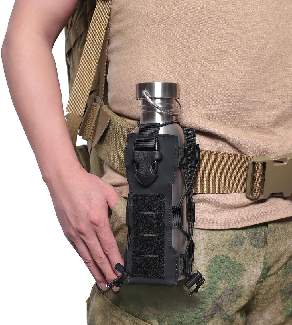 Tactical Molle Water Bottle Pouch & Adjustable Radio Holster Pouch Holder