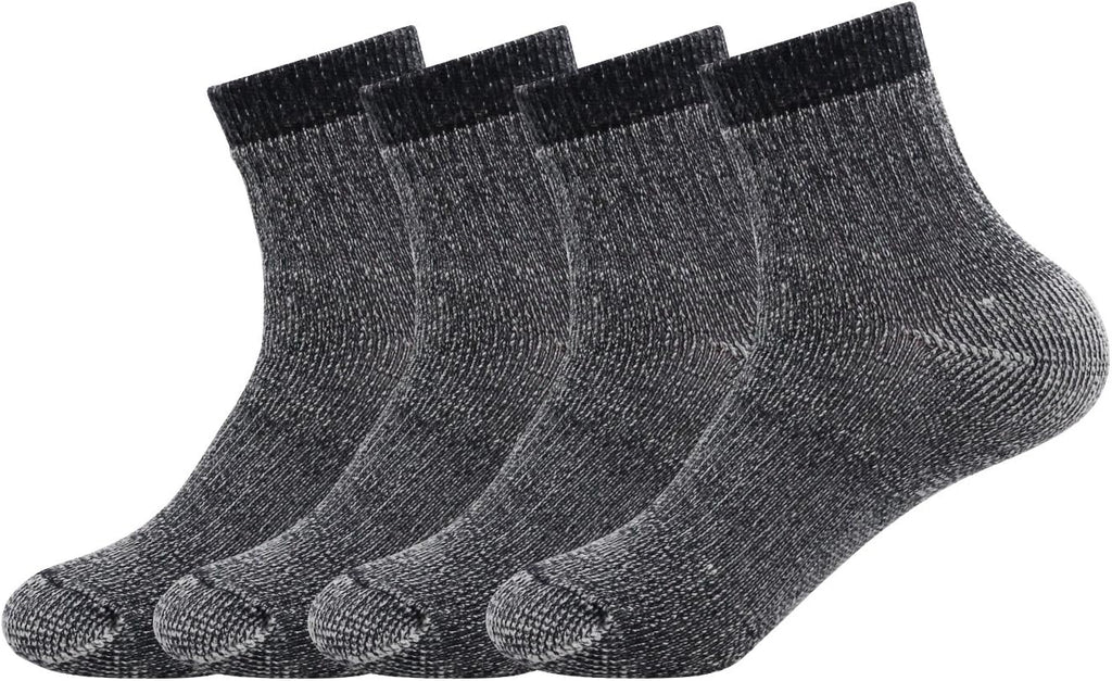 4Pairs Men'S Merino Thermal Warm Crew Wool Hiking Winter Ankle Socks