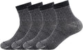 4Pairs Men'S Merino Thermal Warm Crew Wool Hiking Winter Ankle Socks