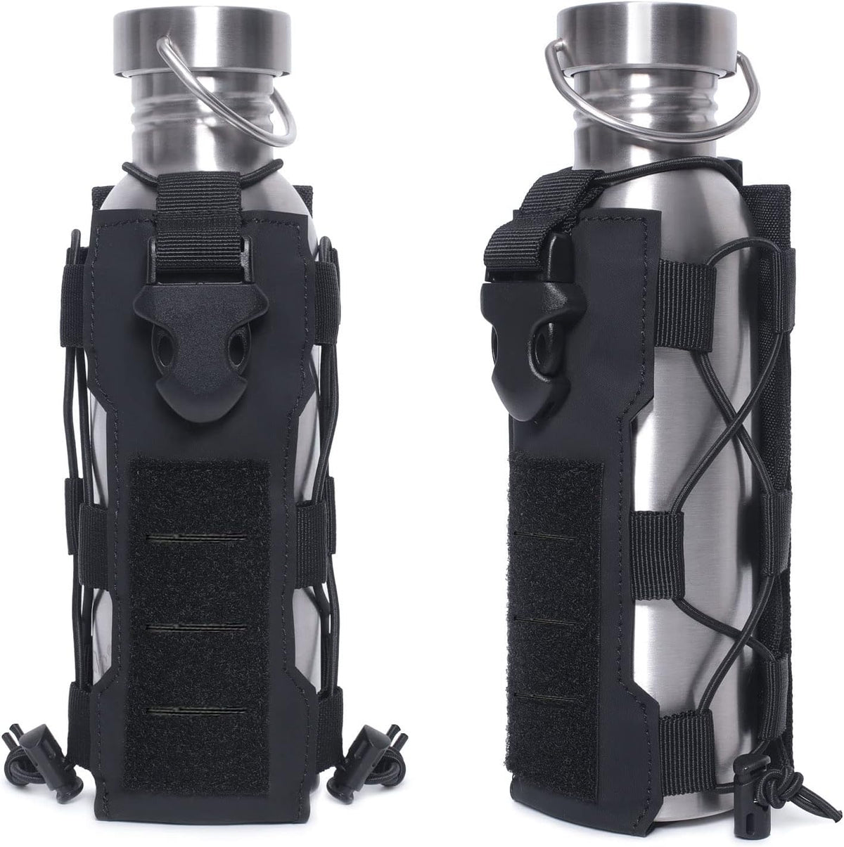 Tactical Molle Water Bottle Pouch & Adjustable Radio Holster Pouch Holder