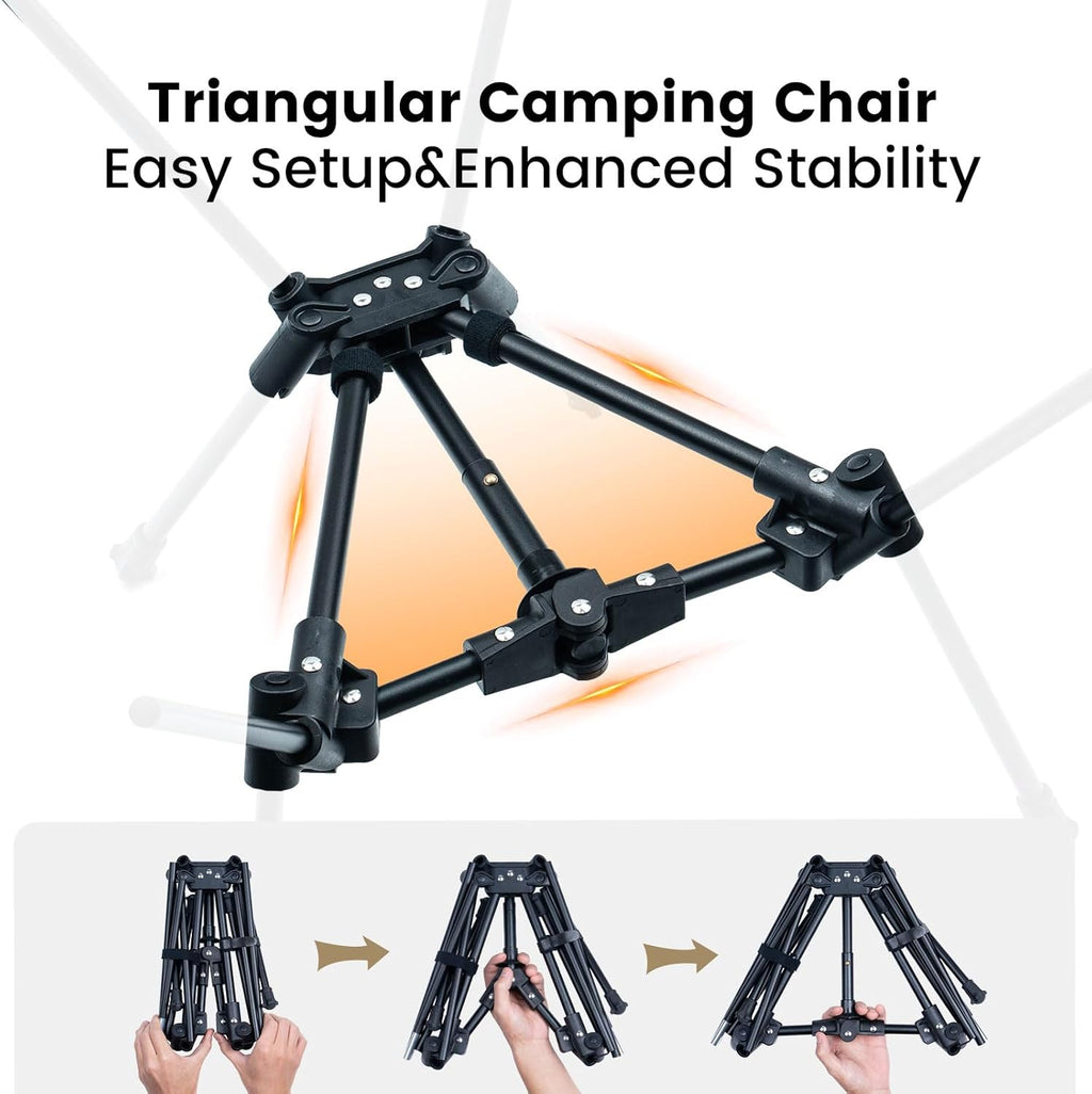 Tigerblade Camping Chair, Lightweight Folding Backpacking Hiking Chair, Compact Portable 330 Lbs Capacity