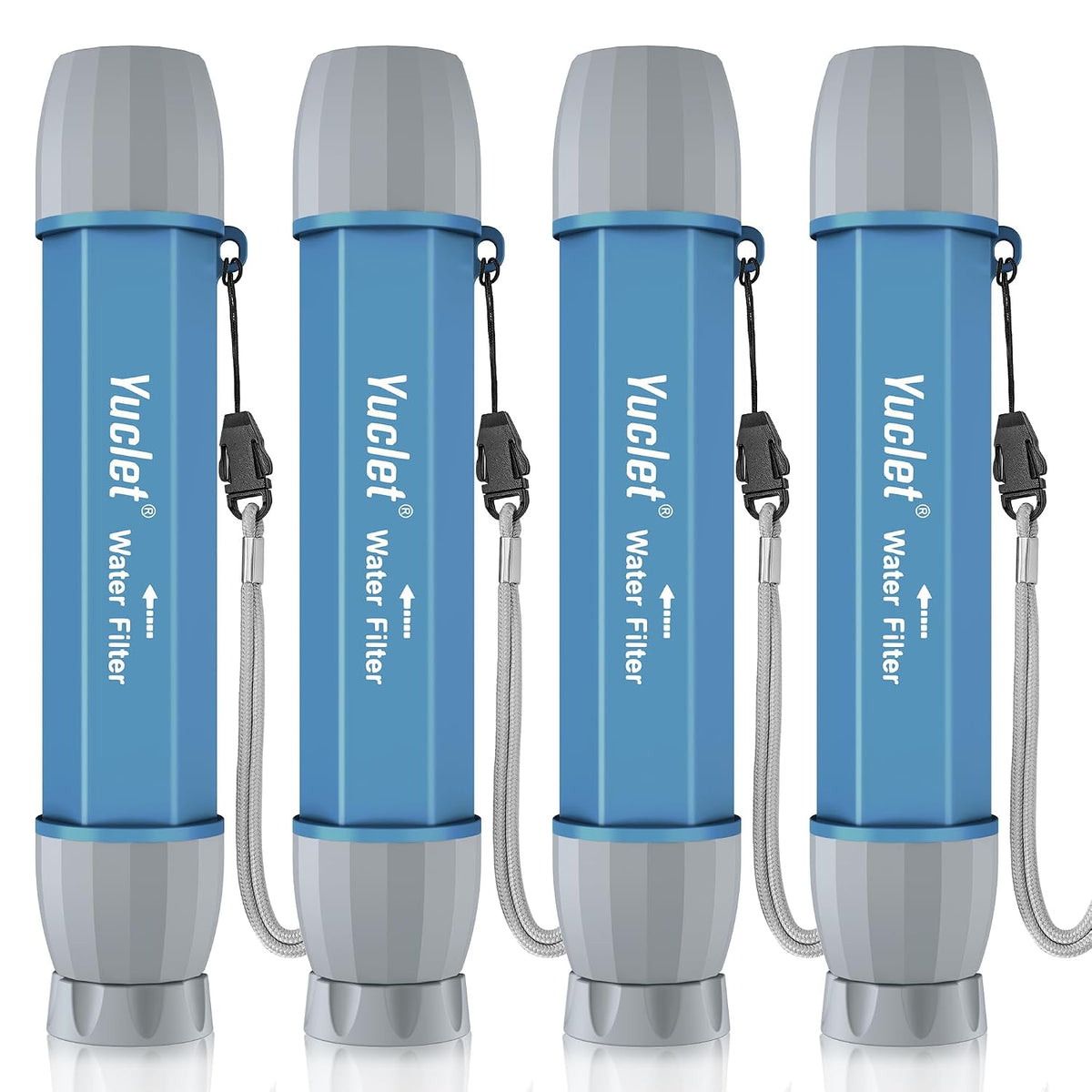 Emergency Water Filter Straw for Survival, Camping & Hiking, 4 Pack