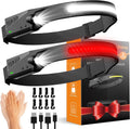 Rechargeable Headlamp with Red Light & Motion Sensor, Wide Beam for Camping