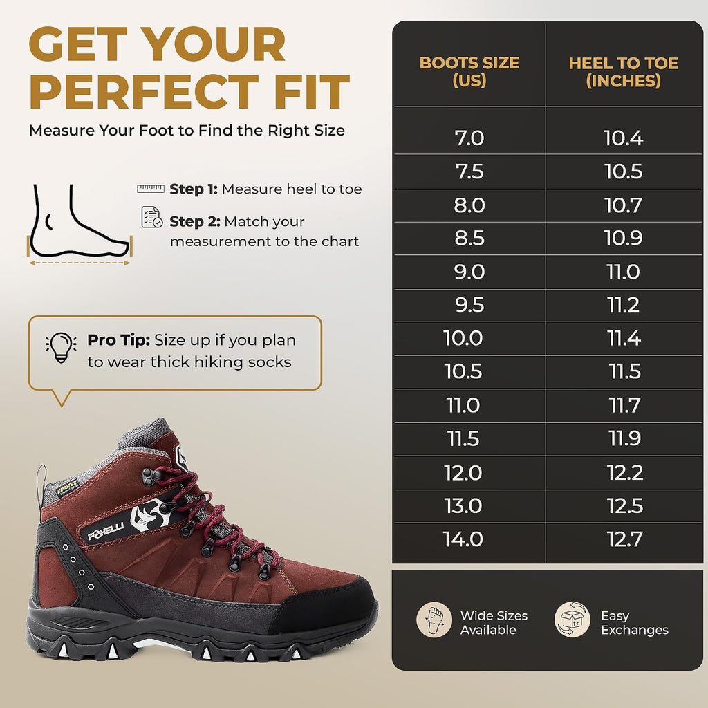Men’S Hiking Boots – Waterproof Breathable & Lightweight Suede Leather Hiking Boots for Men