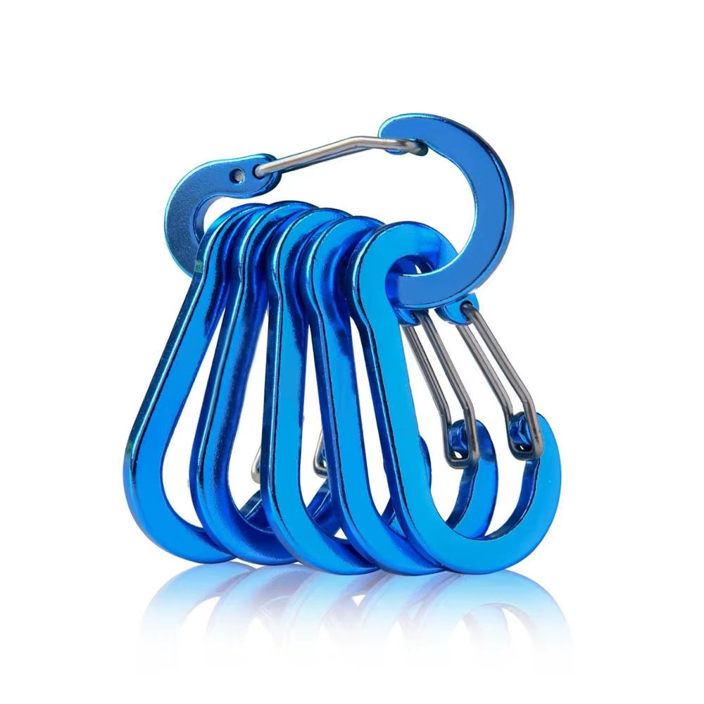 Easyfish Fishing CC1 Steel Small Carabiner Clips Outdoor Camping Multi Tool Fishing Acessories 6Pcs