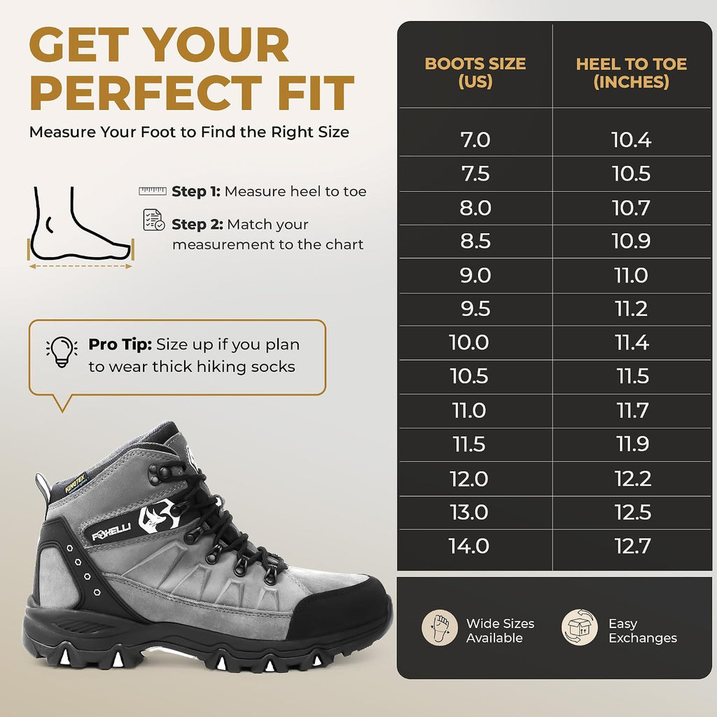Men’S Hiking Boots – Waterproof Breathable & Lightweight Suede Leather Hiking Boots for Men