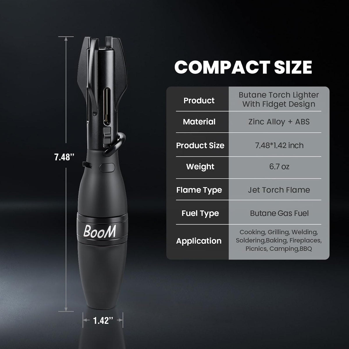 Refillable Butane Torch Lighter for Camping and Outdoor Use