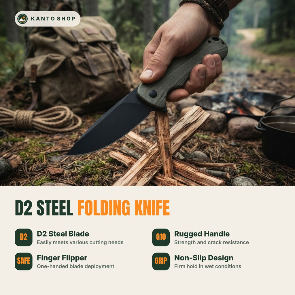 D2 Steel Folding Knife 3.5"