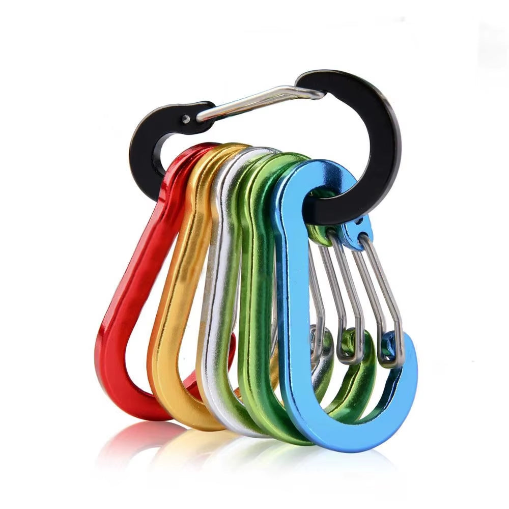 Easyfish Fishing CC1 Steel Small Carabiner Clips Outdoor Camping Multi Tool Fishing Acessories 6Pcs