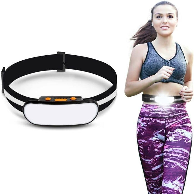 Running Light Rechargeable 500 Lumens 5 Modes Running Lights for Runners with Red Light, Used as a Chest/Waist Lamp, IPX5 Waterproof Reflective Headlamp Flashlight for Night Safety