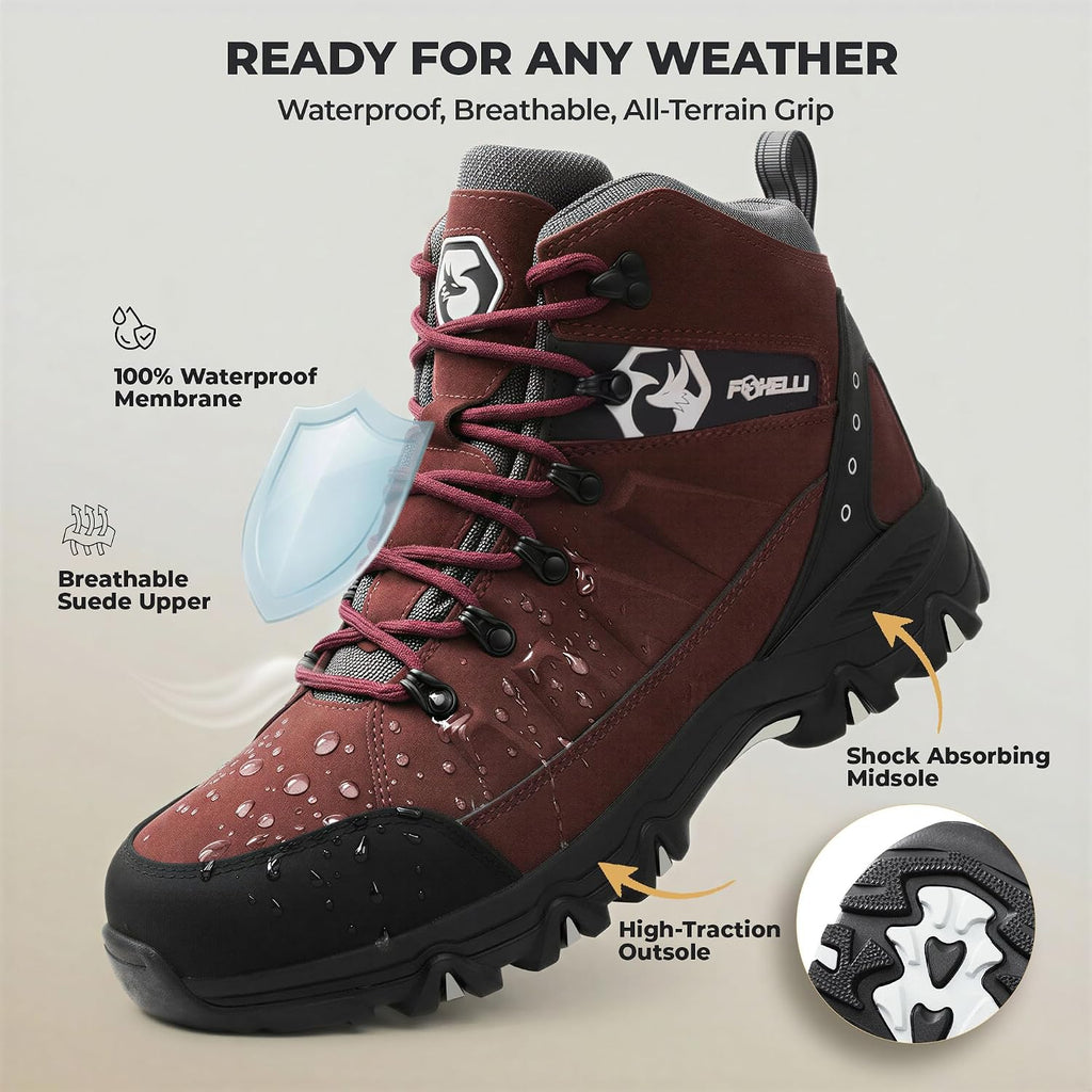 Men’S Hiking Boots – Waterproof Breathable & Lightweight Suede Leather Hiking Boots for Men