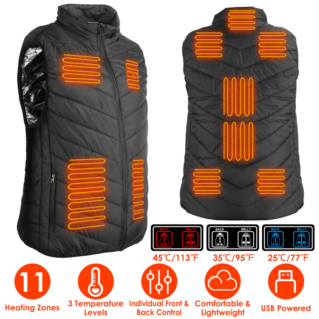 Heated Jacket Vest Mobile Battery Pack Electric Heating Coat for Skiing Hiking