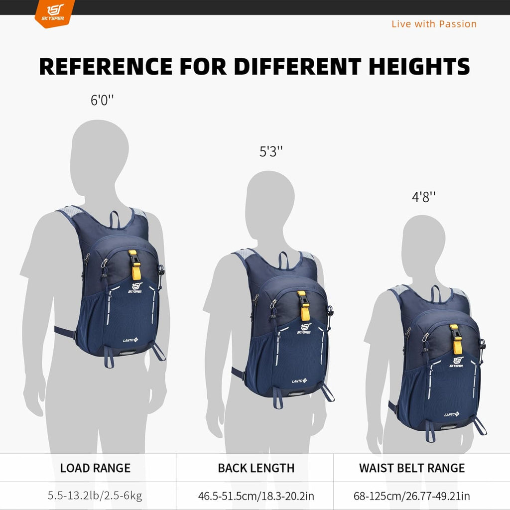 Small Hiking Backpack - 15L Travel Daypack Lightweight Bag Water Resistant Hiking Backpacks for Women Men