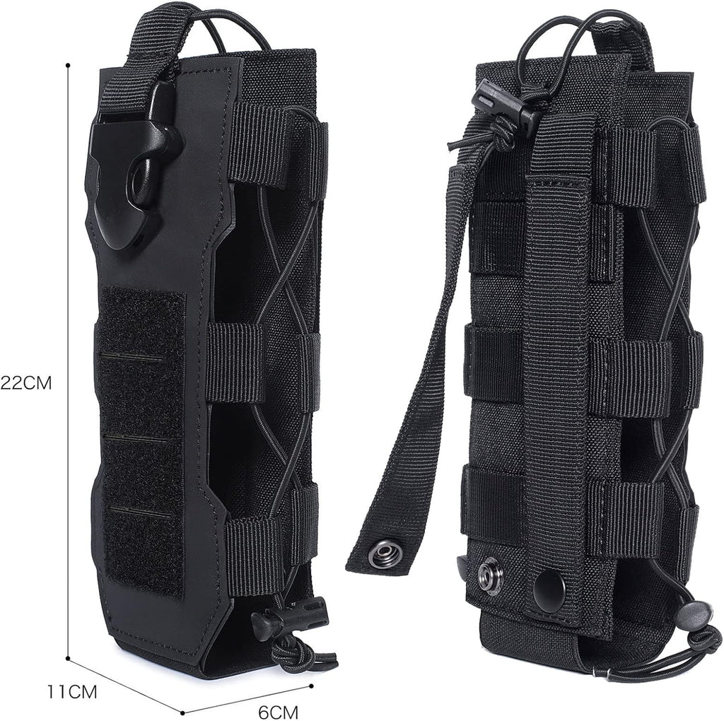 Tactical Molle Water Bottle Pouch & Adjustable Radio Holster Pouch Holder