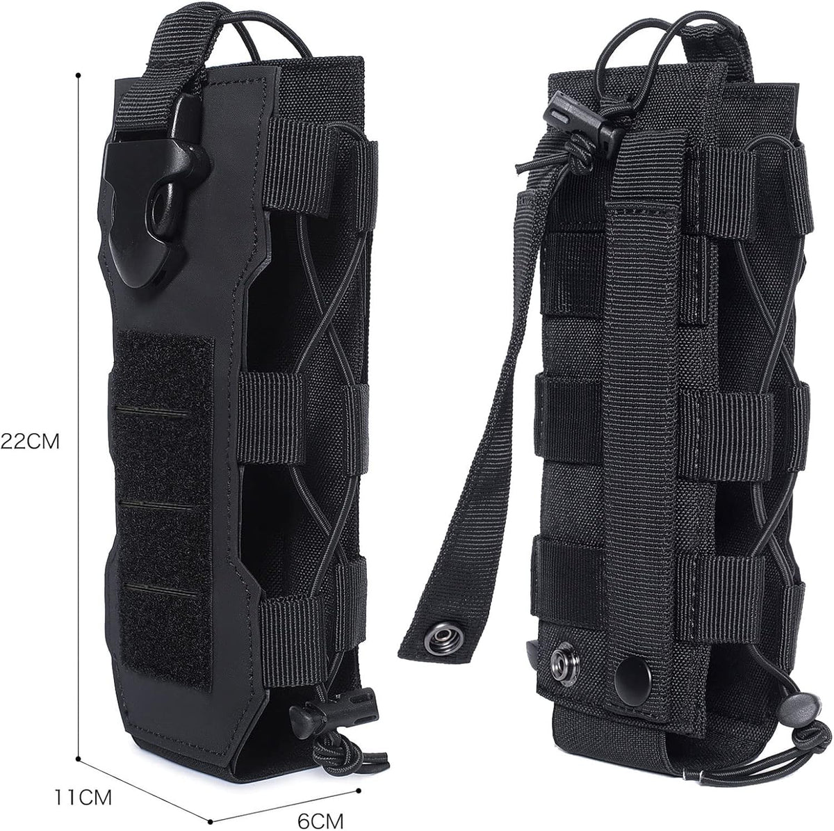 Tactical Molle Water Bottle Pouch & Adjustable Radio Holster Pouch Holder