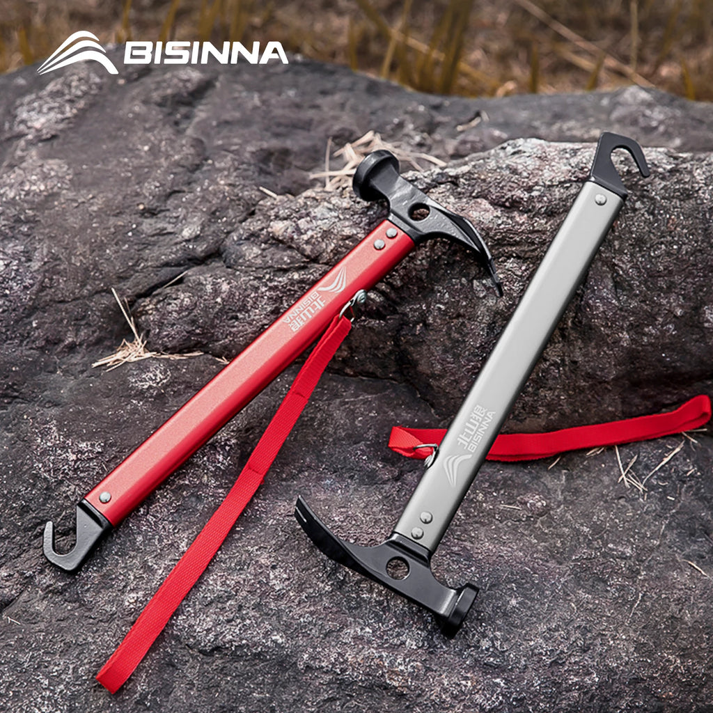 Multi-Functional Camping Hammer Outdoor Tent Stakes Multi-Tool with Alumimum Alloy Handle Ultralight Camping Supplies