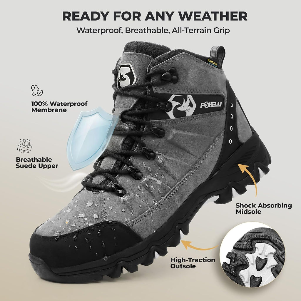 Men’S Hiking Boots – Waterproof Breathable & Lightweight Suede Leather Hiking Boots for Men