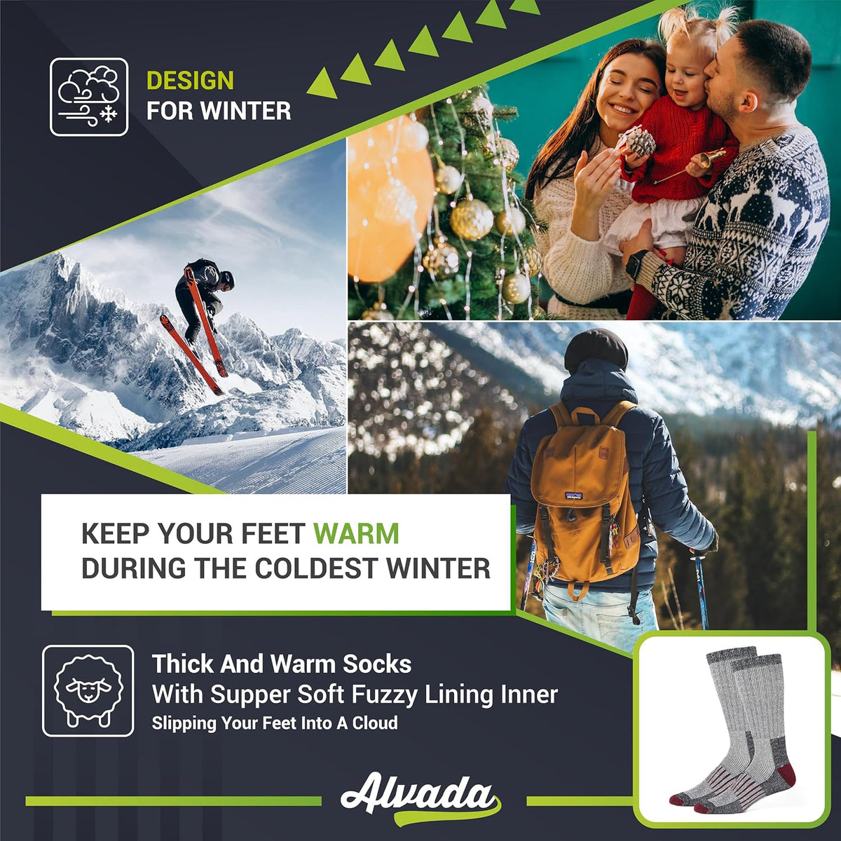 Warm Thermal Wool Socks for Winter Moisture Wicking and Breathable Cozy Boot Socks
