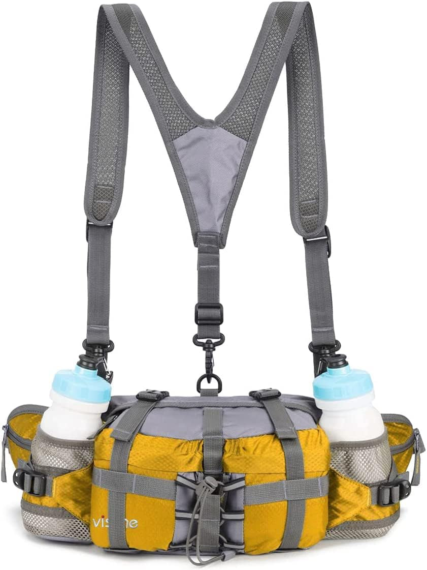 Outdoor Fanny Pack Hydration Waist Pack 2 Water Bottle Holder Men Women