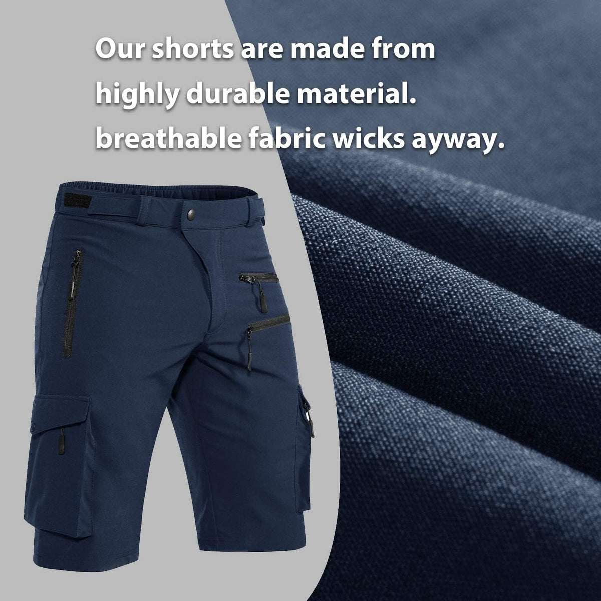 Men'S Mountain Bike Shorts: Stretch Hiking Cargo Shorts