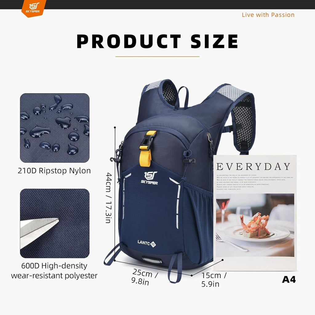 Small Hiking Backpack - 15L Travel Daypack Lightweight Bag Water Resistant Hiking Backpacks for Women Men