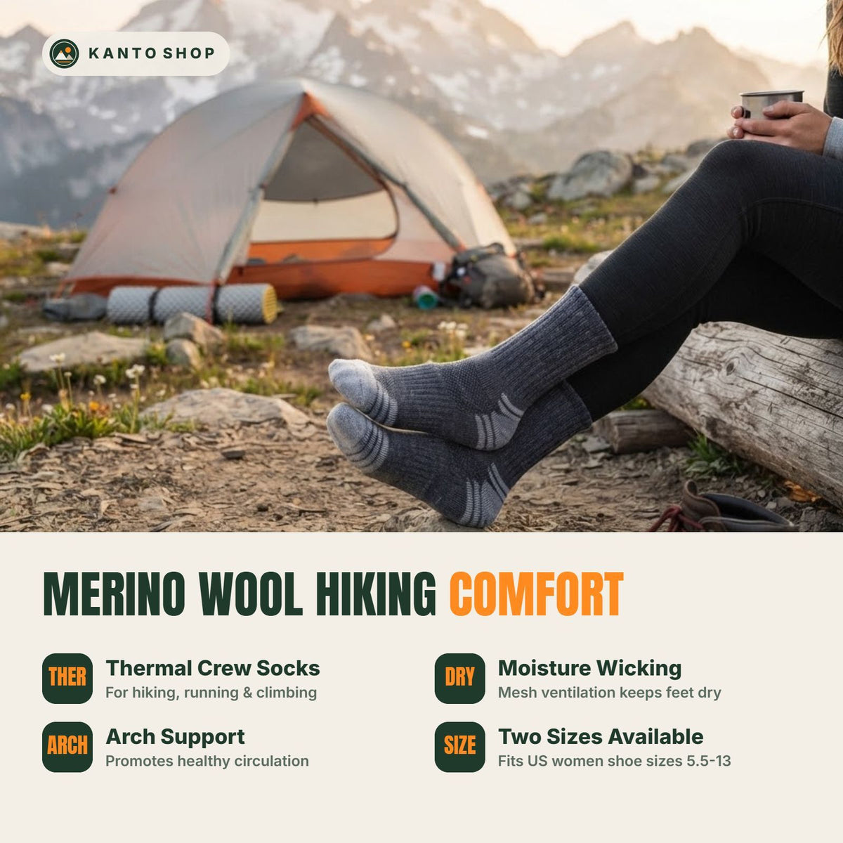 Women's Merino Wool Hiking Socks